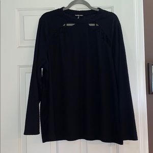 Charlotte Russe Black Plus-Size Cutout Sweater(3X)